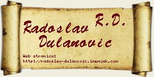 Radoslav Dulanović vizit kartica
